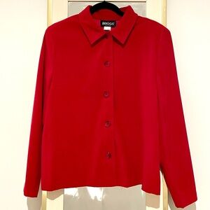 Briggs New York Women's Red Button-Down Blazer Shirt Size M